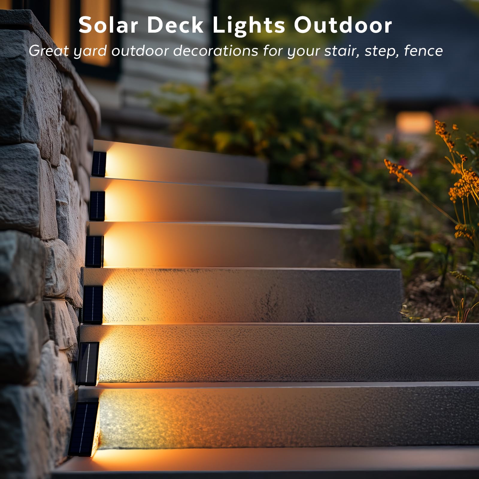 Set of 6 Triangular Solar LED Lights, White Light, Outdoor, IP65 Protection