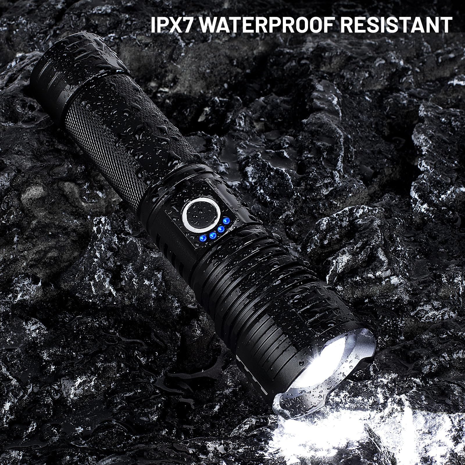 Professional XH71 P50 Flashlight, 2000 Lumens, Zoom, USB, Battery Included