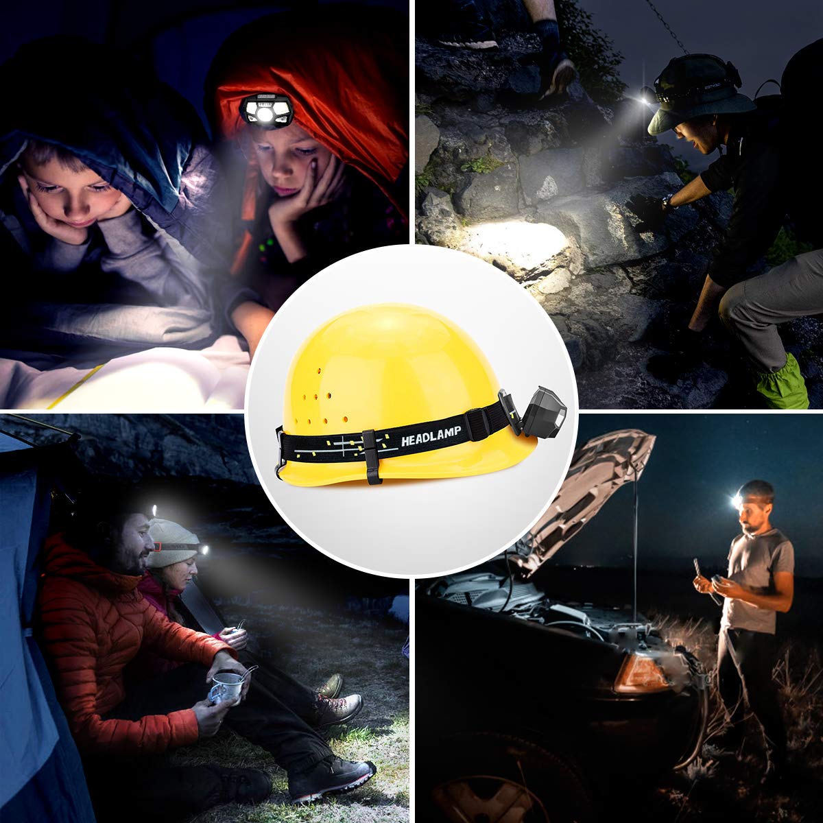 Professional LED Headlamp with Sensor and USB Charging
