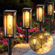 Set of 2 Solar Garden Lights, LED Filament Design, Adjustable Height IP65, Warm White