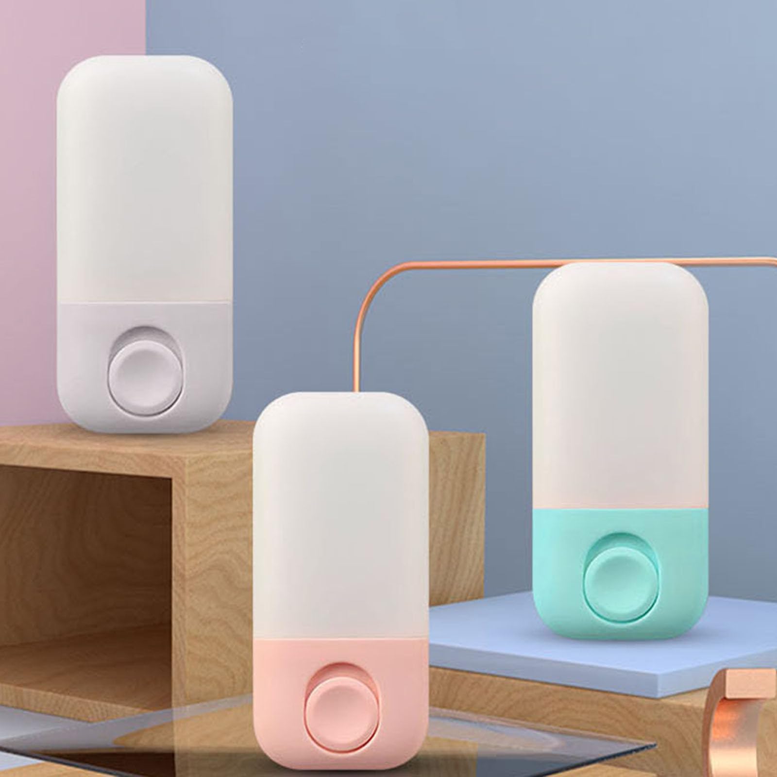 LED night light with switch, compact design, warm light