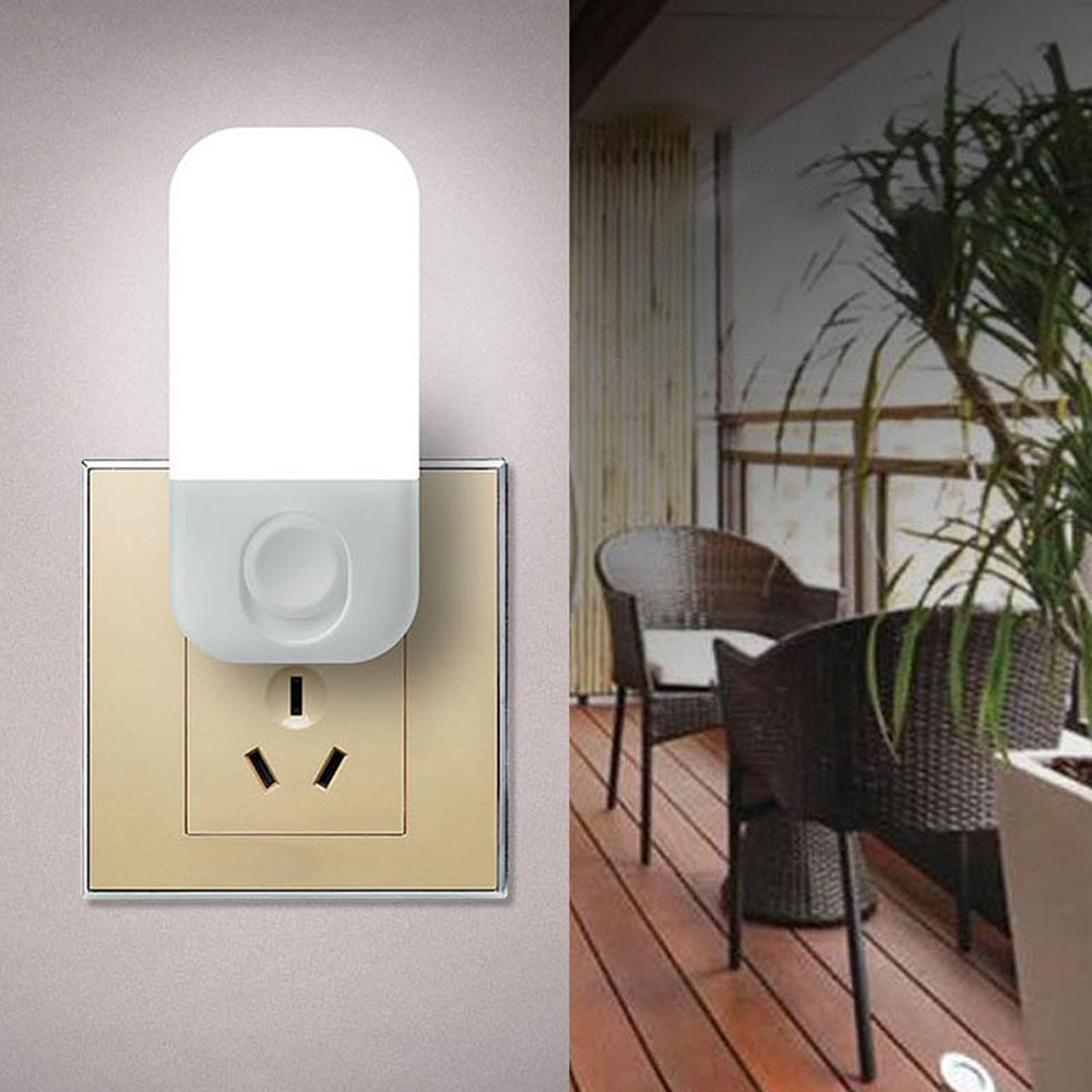 LED night light with switch, compact design, warm light