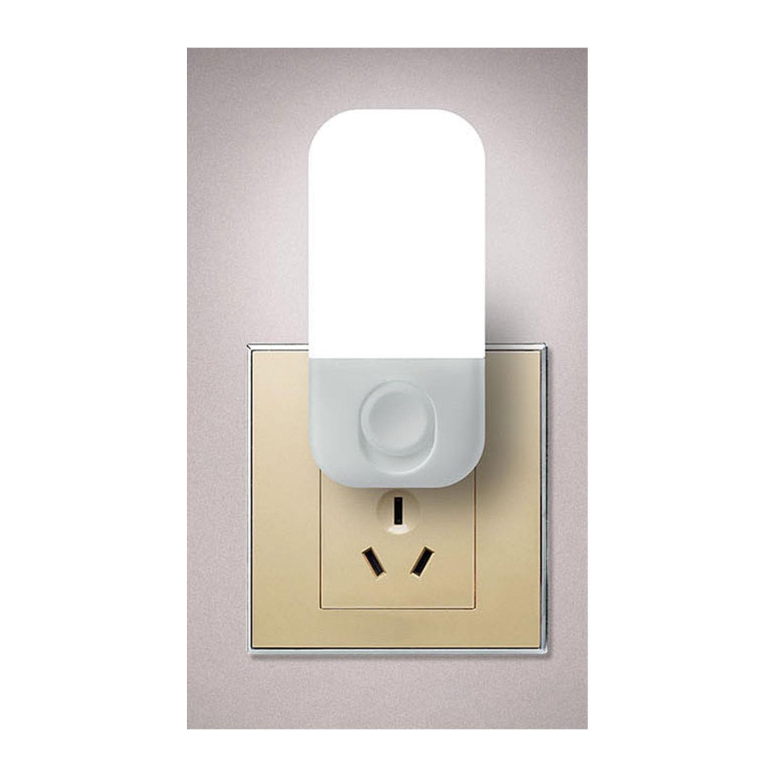 LED night light with switch, compact design, warm light