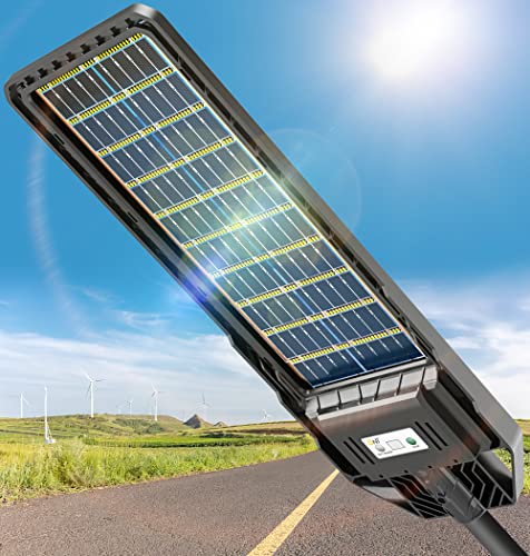100W Bifacial Solar Street Light, Dual Charging, Sensor and Remote Control