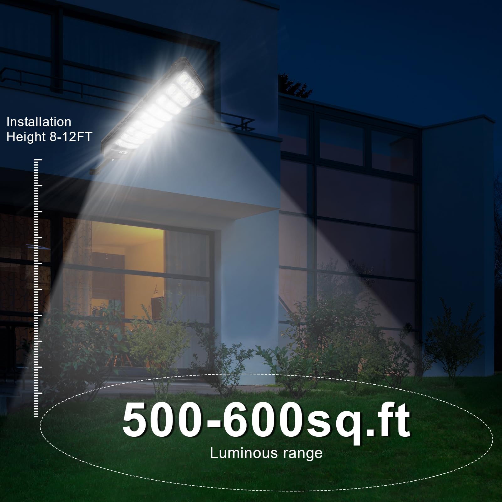 Solar Street Lamp with Motion Sensor, Remote Control, and IP65 Protection