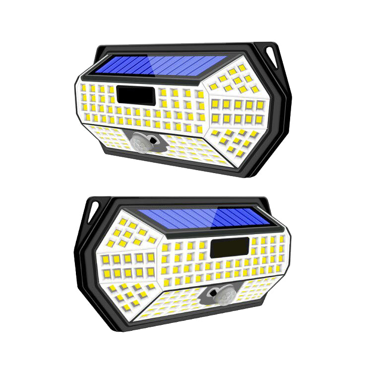 Set of 2 Solar Lights with 148 LEDs, Motion Sensor, 3 Lighting Modes, IP65 Waterproof