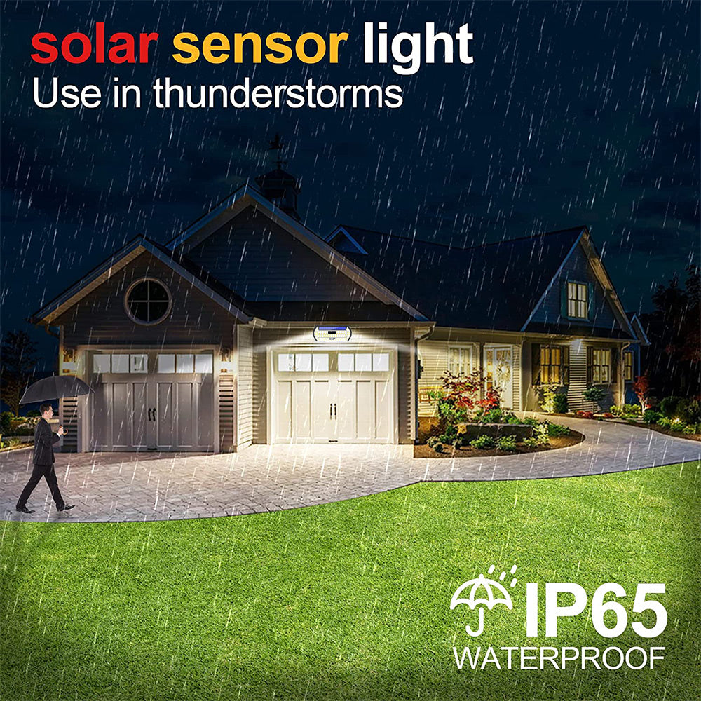 Set of 2 Solar Lights with 148 LEDs, Motion Sensor, 3 Lighting Modes, IP65 Waterproof