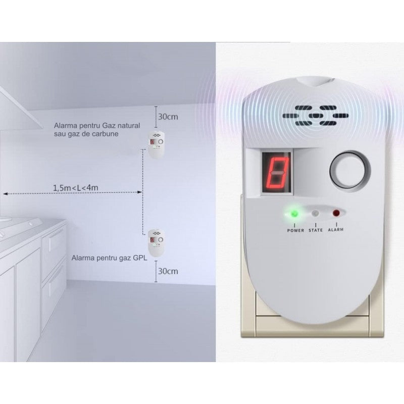 Gas Detector Sensor with 85dB Alarm / AL-GS