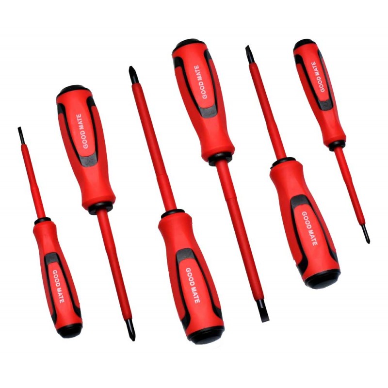 Set of 6 Insulated Electrician Screwdrivers NO-7669