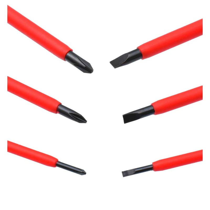 Set of 6 Insulated Electrician Screwdrivers NO-7669