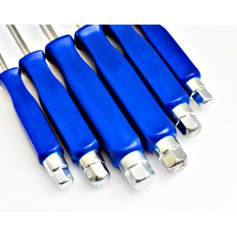 Set of 6 CRV Mechanical Screwdrivers, with Wrench Head -3+3