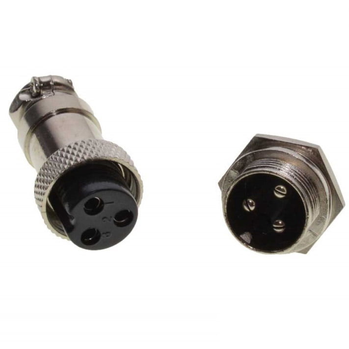 GX 3-Pin Aviation Connector Set (Female-Male GX16)