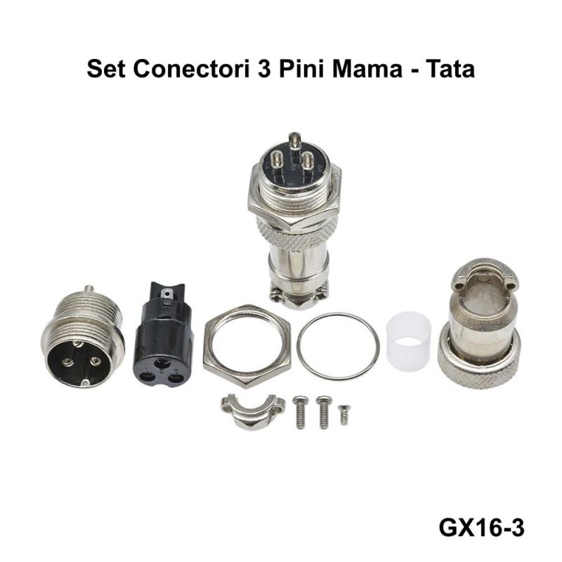 GX 3-Pin Aviation Connector Set (Female-Male GX16)