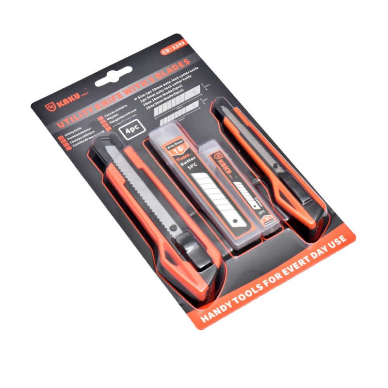 4-Piece Cutter Set, 2 Cutters + 2 Sets of Blades, CD-1243