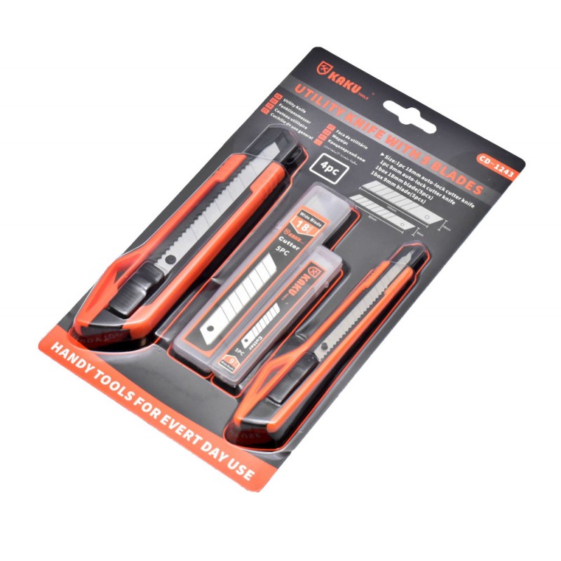 4-Piece Cutter Set, 2 Cutters + 2 Sets of Blades, CD-1243