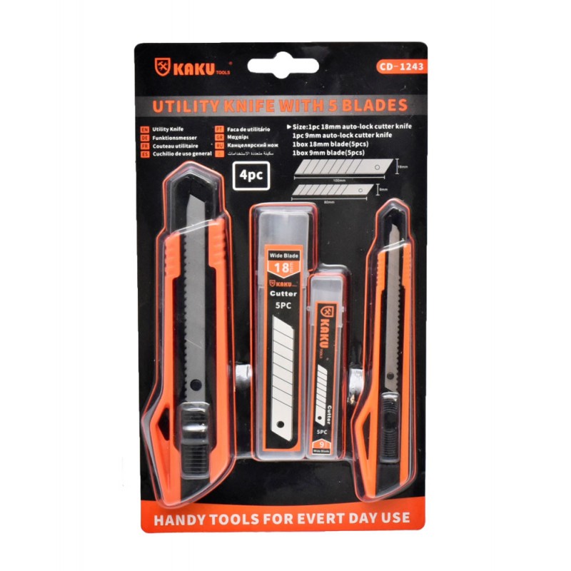 4-Piece Cutter Set, 2 Cutters + 2 Sets of Blades, CD-1243