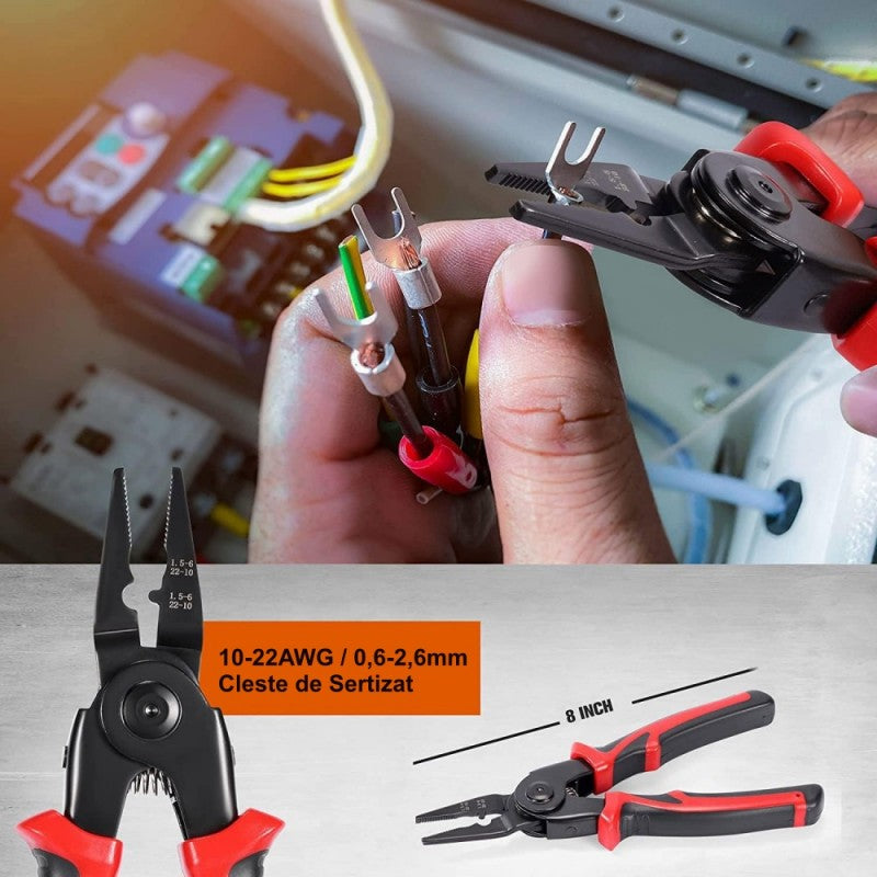5-in-1 Multifunctional Set - Stripping, Crimping, Pliers, Punching, Shears / SJP-8029