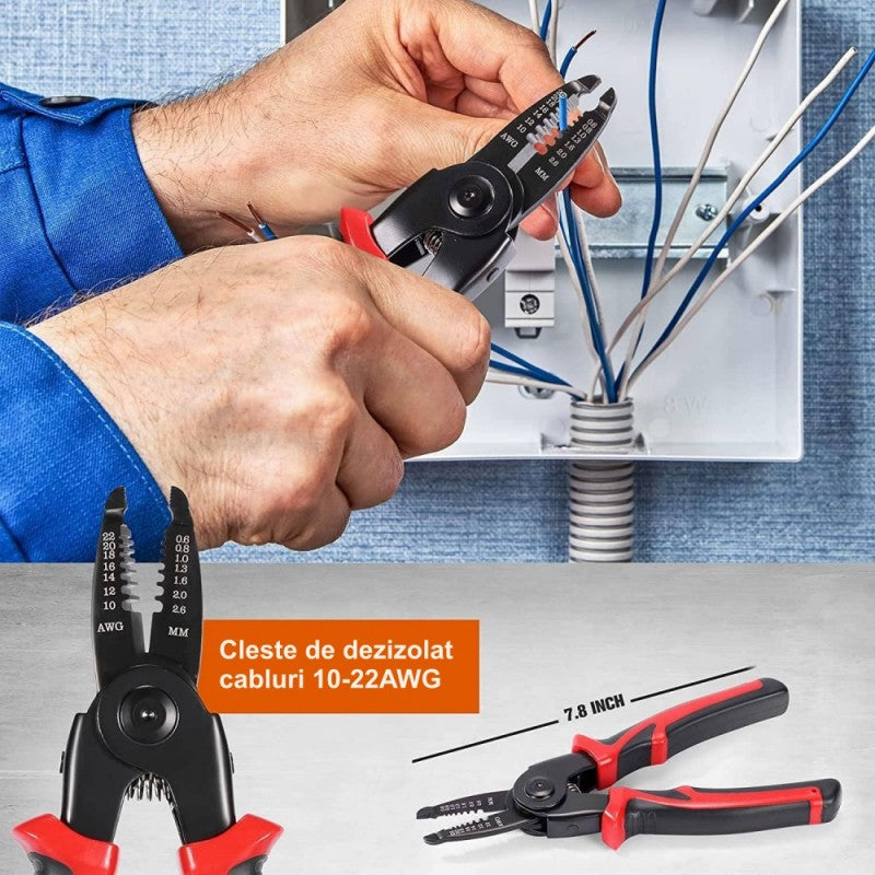 5-in-1 Multifunctional Set - Stripping, Crimping, Pliers, Punching, Shears / SJP-8029