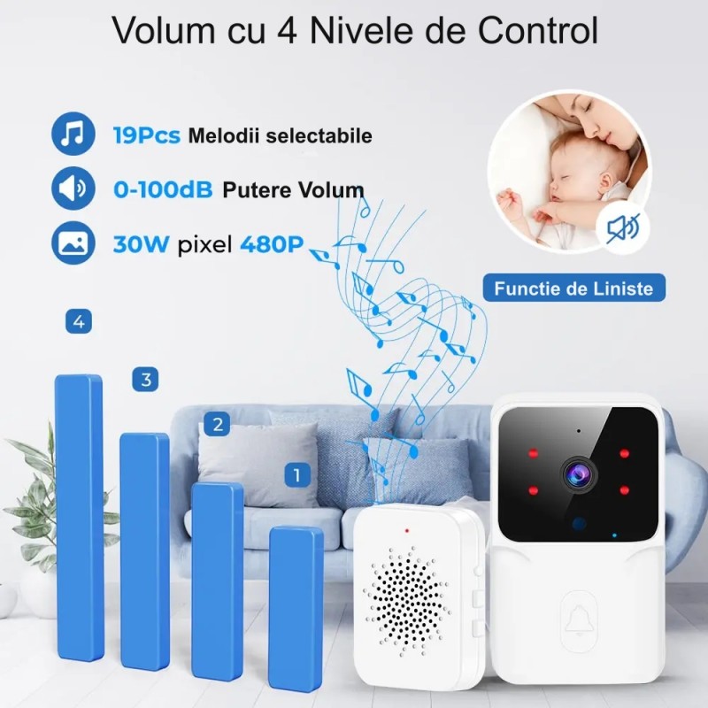 Video Doorbell with Camera, Wi-Fi and Tuya - M8