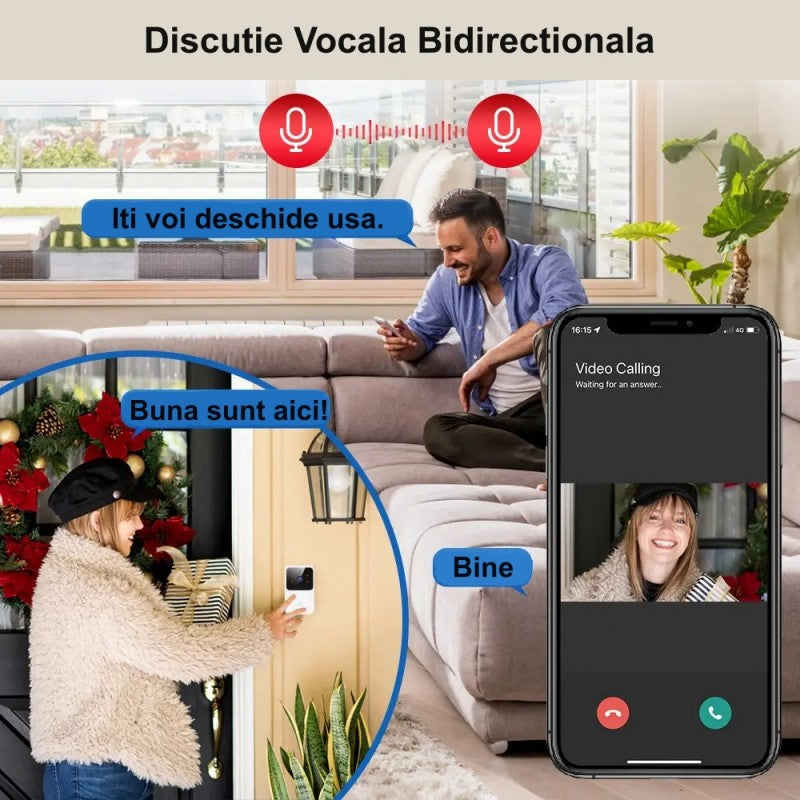 Video Doorbell with Camera, Wi-Fi and Tuya - M8