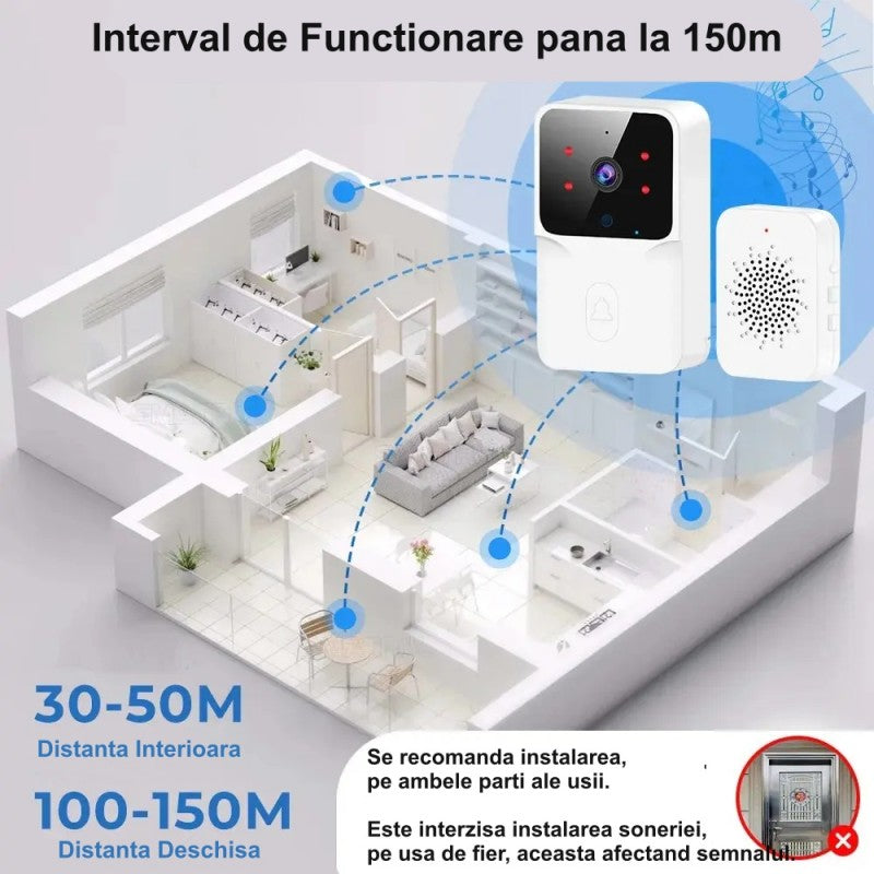 Video Doorbell with Camera, Wi-Fi and Tuya - M8