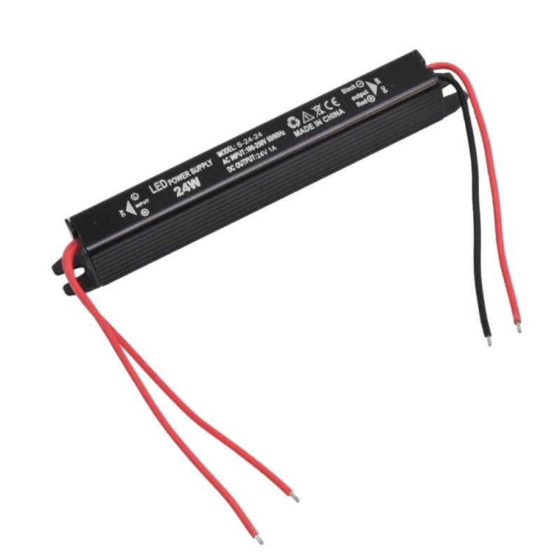 Power Supply, Ultra Slim Black, 24V, 24W, 1A, Indoor, IP20