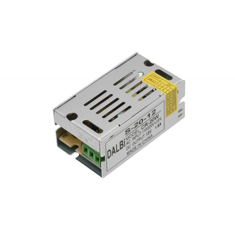 Slim Power Supply, Metal Case, Indoor, 12V, 20W, 1.6A
