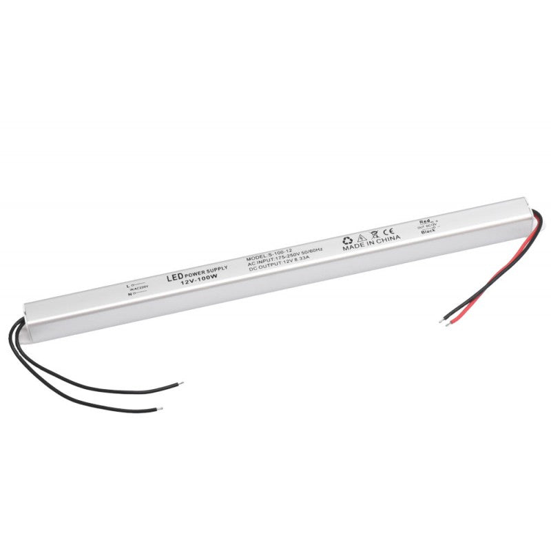 Power Supply, Ultra Slim, Indoor, 12V, 100W, 8.3A