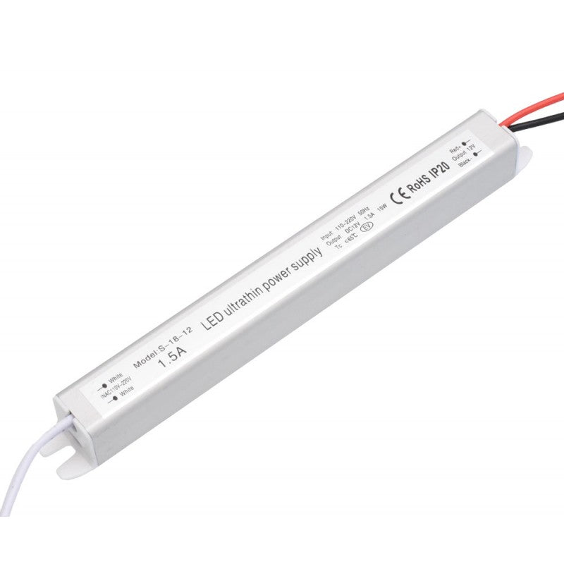 Power Supply, Ultra Slim, Indoor, 12V, 15W, 1.5A