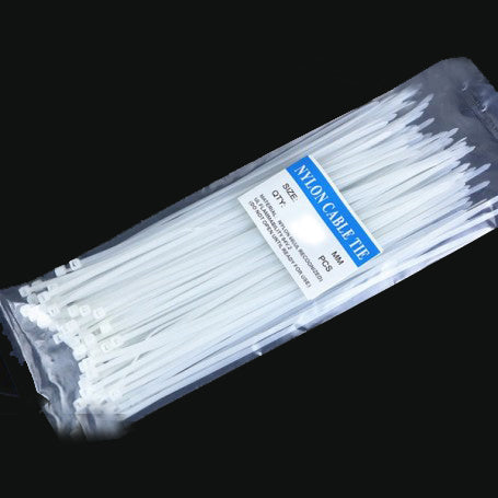 Set of 100 Plastic Cable Ties, 3.6mm x 250mm, White