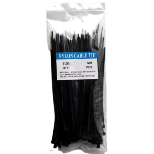 Set 100 x Plastic Cable Tie, 2.5mm x 150mm, Black