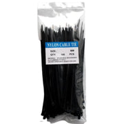 Set of 100 x Plastic Cable Ties 2.5mm x 200mm Black