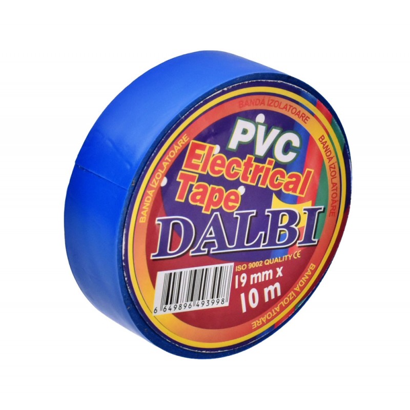 Set of 10x Flame Retardant Insulating Tape, PVC, 19mm Width, 10m Length per Roll, Blue