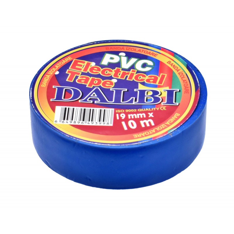 Set of 10x Flame Retardant Insulating Tape, PVC, 19mm Width, 10m Length per Roll, Blue