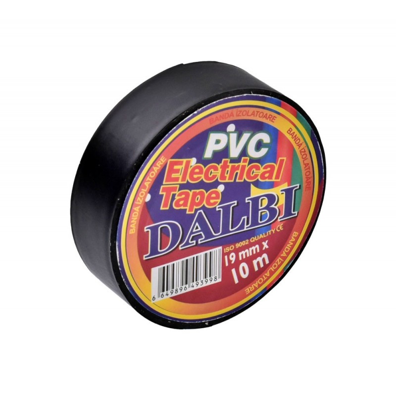 Set of 10x Flame-Retardant Electrical Tape, PVC, 19mm Width, 10m Length per Roll, Black