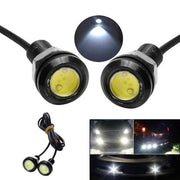 Set of 2 Car LED Lights with Wire, 18mm Diameter, 12V, 9W Power, White