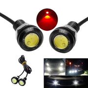 Set of 2 Wired LED Car Lights, 18mm Diameter, 12V, 9W Power, Red