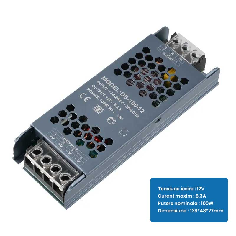 Premium Power Supply, 12V, 5A, 100W Power, ElectroAZ