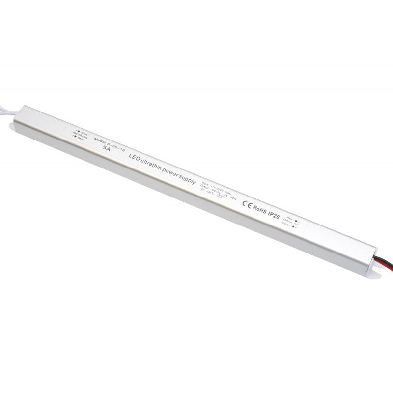 Power Supply, Ultra Slim, Indoor, 12V, 60W, 5A