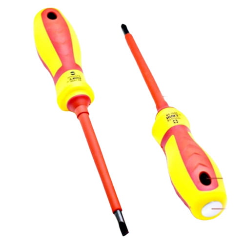 Yellow Insulated Screwdriver with LED 5X100MM / Phillips