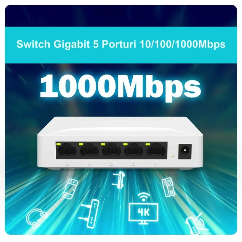 5-Port Gigabit 10/100/1000Mbps Switch Pix-Link GS05