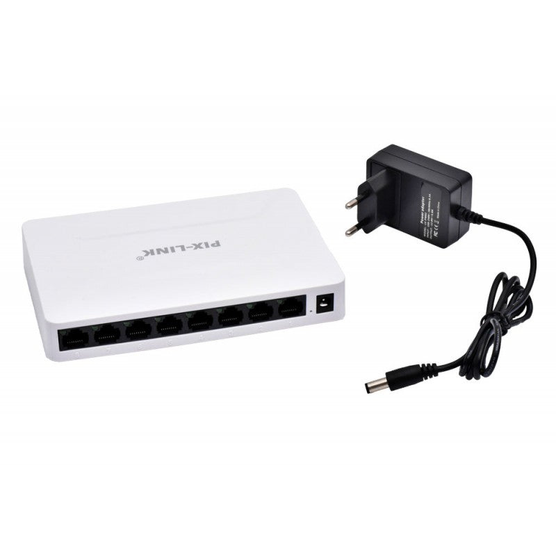 8-Port Gigabit Switch 10/100/1000Mbps Pix-Link GS08