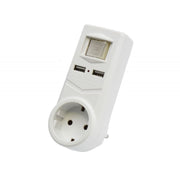Triple Plug 1 Socket + 2 USB and Switch