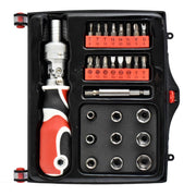 27-Piece Socket Wrench Set with Ratchet, Sockets, and Bits, 6095-27