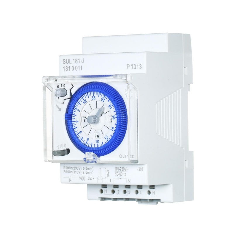 Mechanical Panel Timer, Programmer Clock, DIN Rail Mount, SUL-181-D