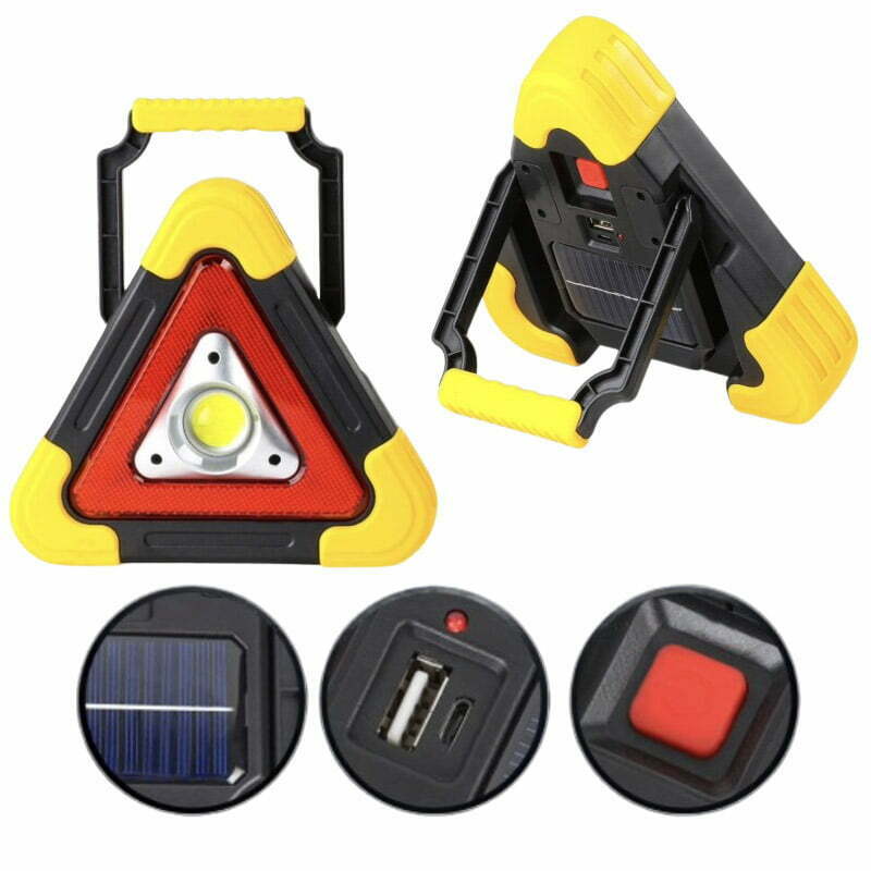 Warning Triangle for Car with Light, Battery + Solar Charging