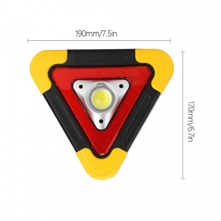 Warning Triangle for Car with Light, Battery + Solar Charging