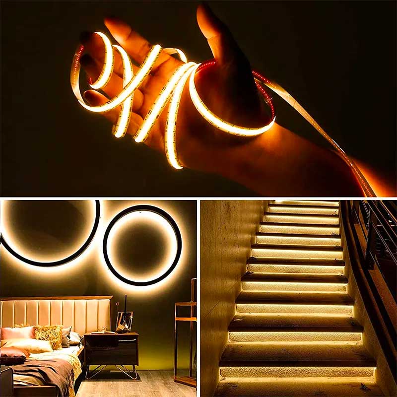 LED COB Strip, 528LED/m, Warm White Light, Indoor IP20, 5-meter Roll, ElectroAZ