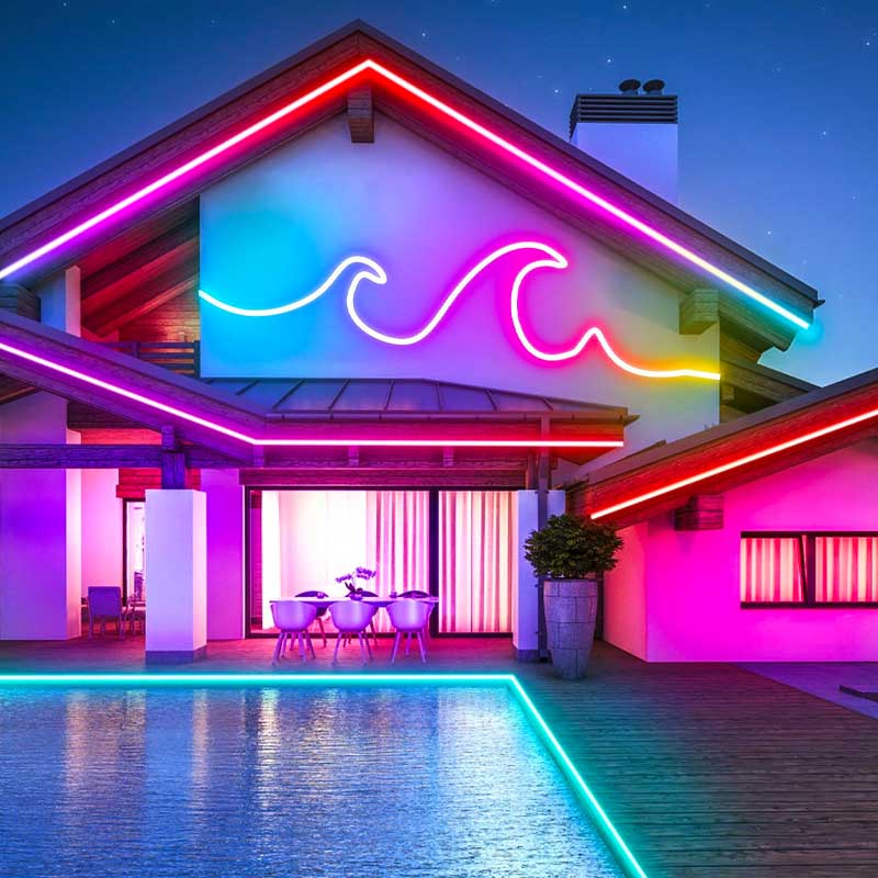 COB LED Strip 576 LED/m - RGB Lighting, IP67 Outdoor - 5 Meter Roll, ElectroAZ
