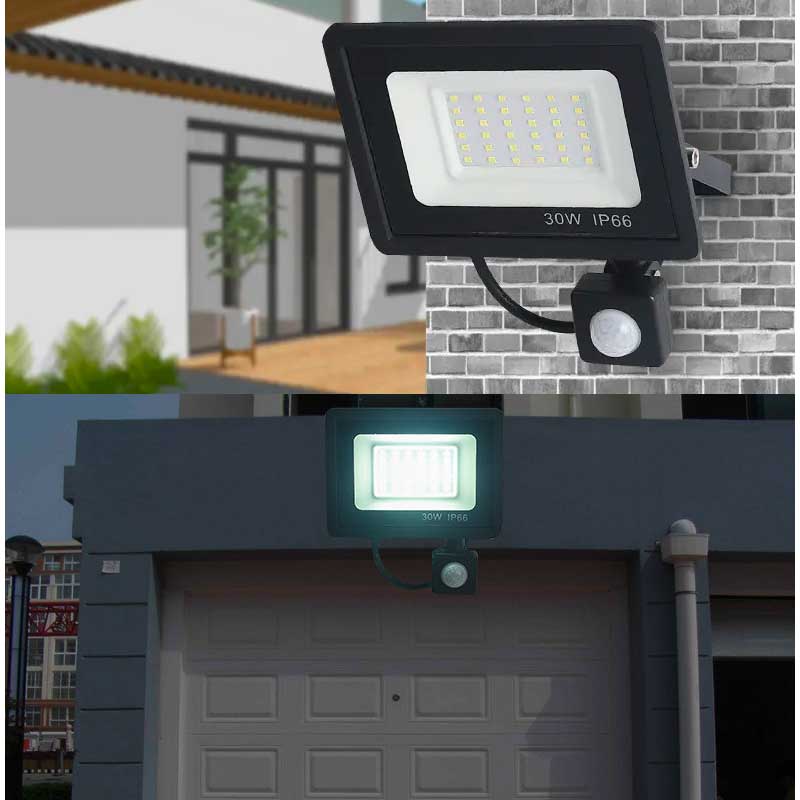 LED Floodlight with Sensor IP66, 220V Power 50W, ElectroAZ